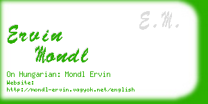 ervin mondl business card